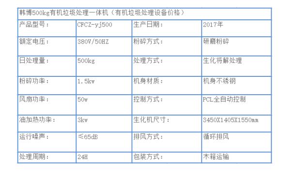 500kg有機垃圾處理設備