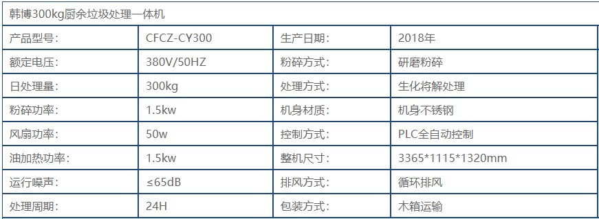 300kg廚余垃圾處理一體機(jī)